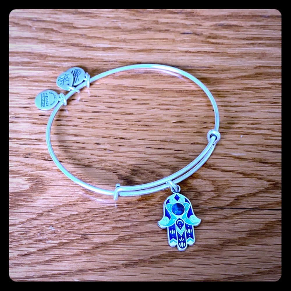 Silver Alex and Ani Hand of Fatima bracelet